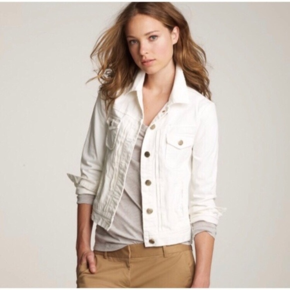 J Crew White Denim Jacket